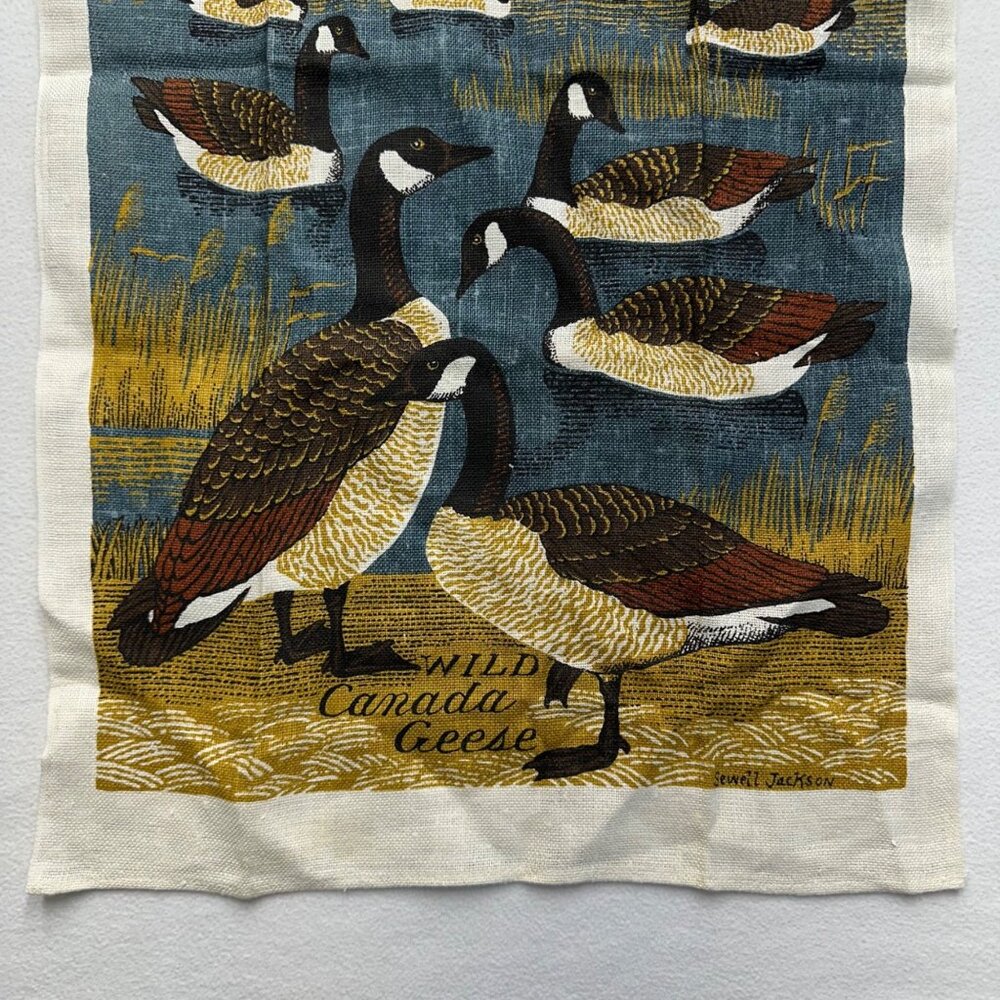 Sewell Jackson Wild Canada Geese Vintage Linen Dish Tea Towel Country Decor - Picture 2 of 7